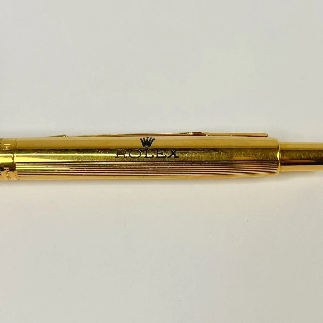 Vintage Rolex Gold-Tone Ballpoint Pen – Engraved Logo & Green